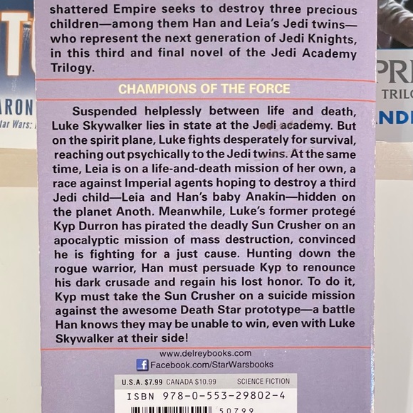Star Wars Paperbacks~ Dark Apprentice/Champions of the Force/Fate of the Jedi - Picture 5 of 7